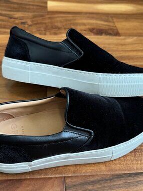 GREATS Brooklyn Nero Black Velvet Wooster Slip On Sneaker Shoes Womens Size 9
